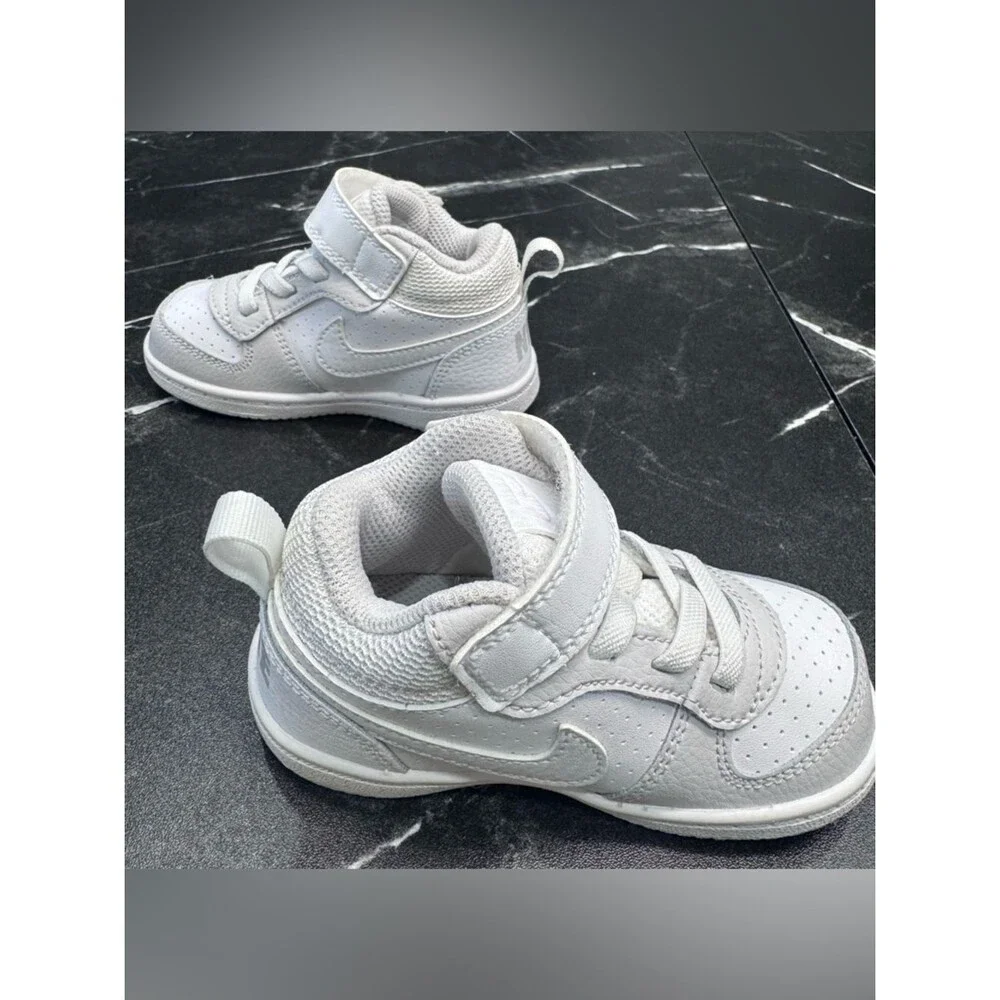 Nike Kids High Top Sneakers White Gray Toddler 6C BNWOB Hook Loop
